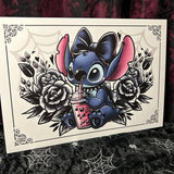 Stitch & Bubble Tea A4 Print - Art By Rose Demon