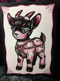 RD Light Pink Goat A4 Print - Art By Rose Demon