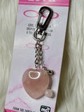 Wishstone Rose Quartz Heart - Bag Charm