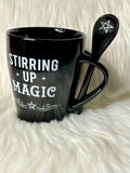 Stirring Up Magic Mug & Spoon Set - Black