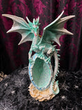 Blue Dragon Guarding Egg Nest 31.5cm