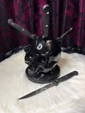 Skull Head Knife Block (with steak knives)