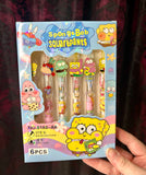 Spongebob Squarepants Stationary - 6pce Pen Set