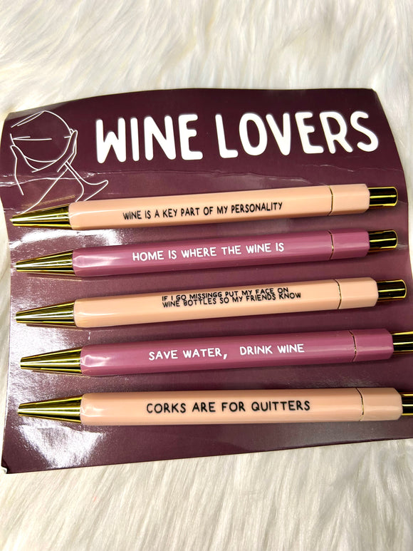 5pce Pen Set - Wine Lovers