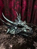 Antique Dragon Skull Head Blue Iridescent 26 x 17cm