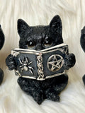 Black Wise Cats with Spellbooks