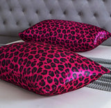 Pink Leopard Print - Satin Pillow Cases