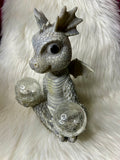 Baby Dragon in yoga pose with light up solar balls 26cm