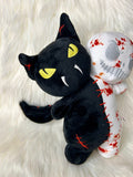 Twin Head Plushie - Glow in the Dark - Kitty/Skelly