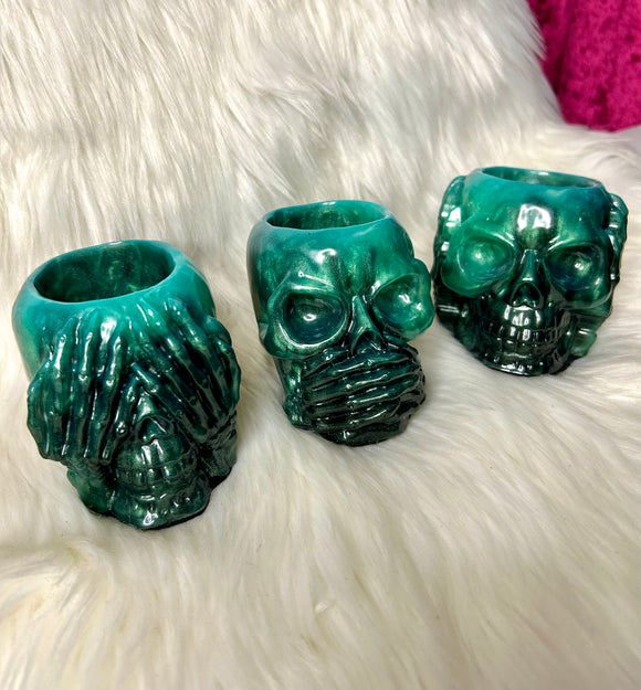 See, Speak & Hear no evil - Candle Holders (set) Glow in the Dark