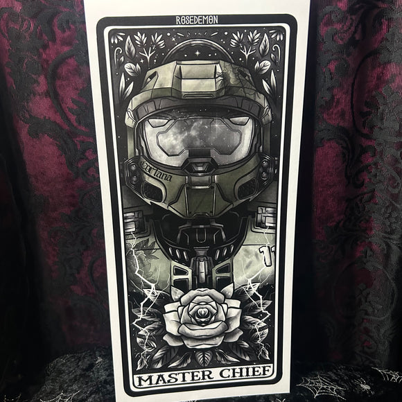Master Chief Mini Scroll - Art By Rose Demon