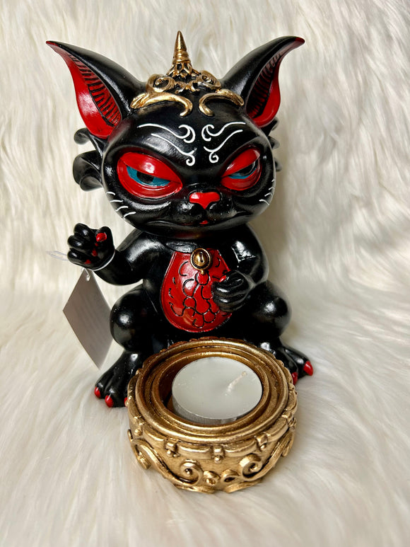 Devil Cat with Tealight Holder