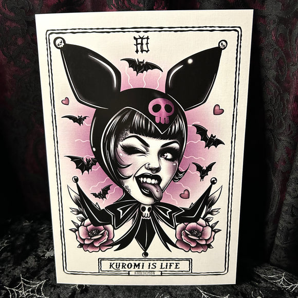 Kuromi is Life A4 Print - Art By Rose Demon