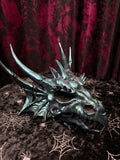 Antique Dragon Skull Head Blue Iridescent 26 x 17cm
