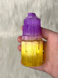 Selenite Tower Coloured 8-10cm Purple / Yellow