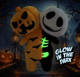 Twin Head Plushie - Glow in the Dark - Pumpkin/Skelly