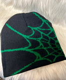 Spider Web Beanie - Black and Green