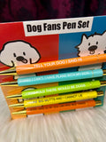 5pce Pen Set - Dog Fans