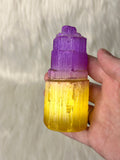 Selenite Tower Coloured 8-10cm Purple / Yellow