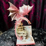 Pink Dragon in Fairytale Book 28cm