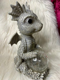 Baby Dragon with light up solar ball 26cm