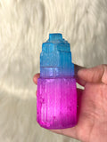 Selenite Tower Coloured 8-10cm Blue / Magenta