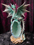 Blue Dragon Guarding Egg Nest 31.5cm