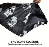 Black Skulls - Satin Pillow Cases