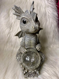 Baby Dragon with light up solar ball 26cm