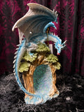 Blue Dragon on Holow Tree Lair 26cm