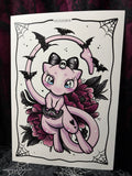 RD Spooky Mew A4 Print - Art By Rose Demon