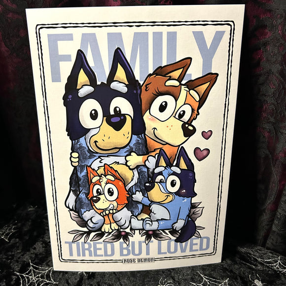 Tired but Loved A4 Print - Art By Rose Demon