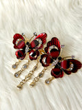 Opulence Hair Clip Double Butterfly Red