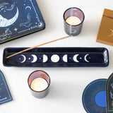Incense Holder Ceramic Blue Moon Phase 26cm