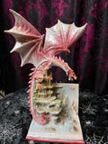 Pink Dragon in Fairytale Book 28cm