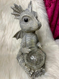 Baby Dragon with light up solar ball 26cm