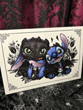 Toothless & Stitch A4 Print - Art By Rose Demon