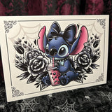 Stitch & Bubble Tea A4 Print - Art By Rose Demon