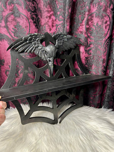 Upcycled Sourpuss Spiderweb Wall Shelf