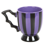 Striped Ceramic Tea Cup - Purple & Black