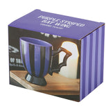 Striped Ceramic Tea Cup - Purple & Black