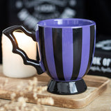 Striped Ceramic Tea Cup - Purple & Black