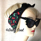 Dolly Cool - Cherry Polka Dot - Black - Hair Tie