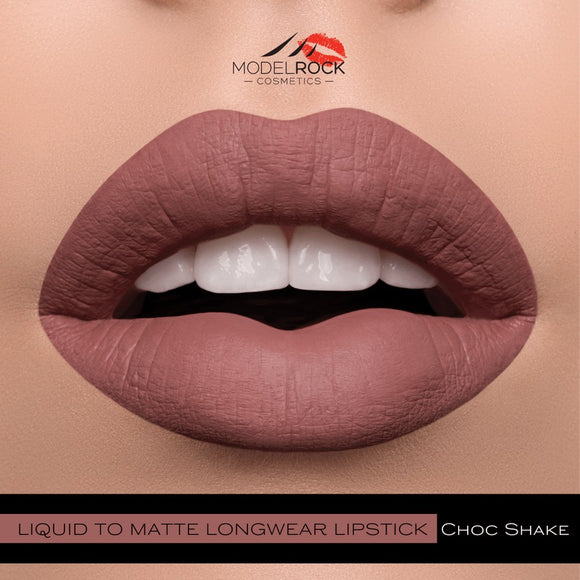 Model Rock - Liquid to Matte - Longwear Lipstick - Choc Shake