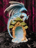 Blue Dragon on Holow Tree Lair 26cm