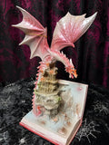 Pink Dragon in Fairytale Book 28cm