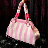 Pink & White Candy Stripes - Handbag