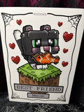 RD MineCraft Kitty Fanart A4 Print - Art By Rose Demon