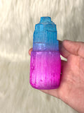 Selenite Tower Coloured 8-10cm Blue / Magenta