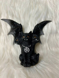 Black Wiccan Cat With Wings 16cm